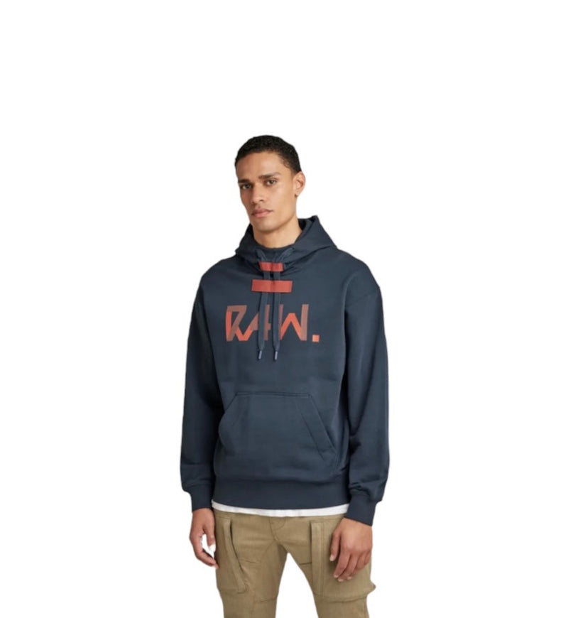 G-STAR RAW. 7411 LOOSE HOODED SWEATER (PATRIOT BLUE)
