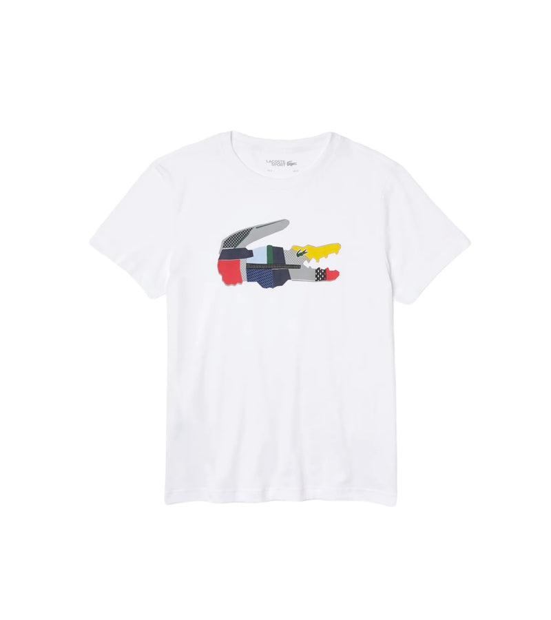 Men's Lacoste SPORT Patchwork Crocodile Print Cotton T-shirt