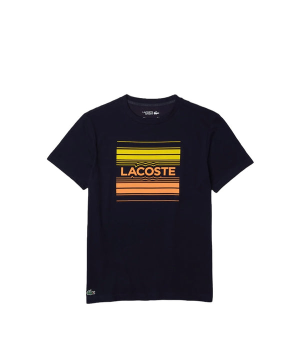 Men's Lacoste SPORT Stylized Logo Print Organic Cotton T-shirt (NAVY)