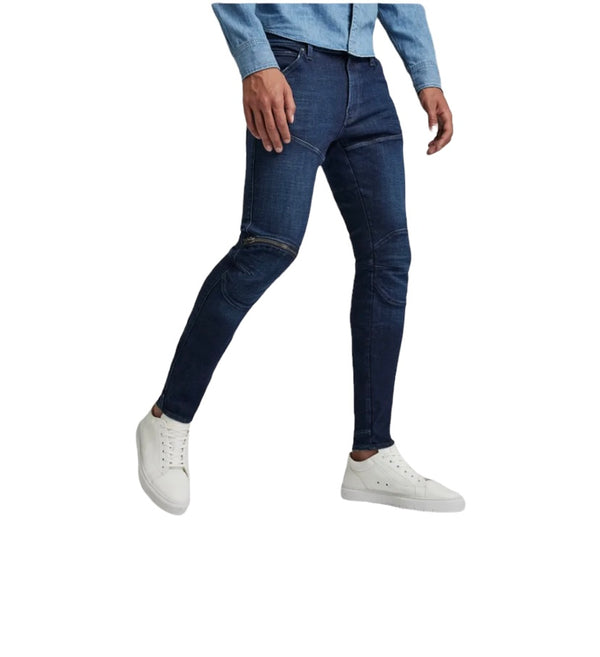 G-STAR 3D ZIP KNEE SKINNY JEANS (Worn in Ultra Marine)