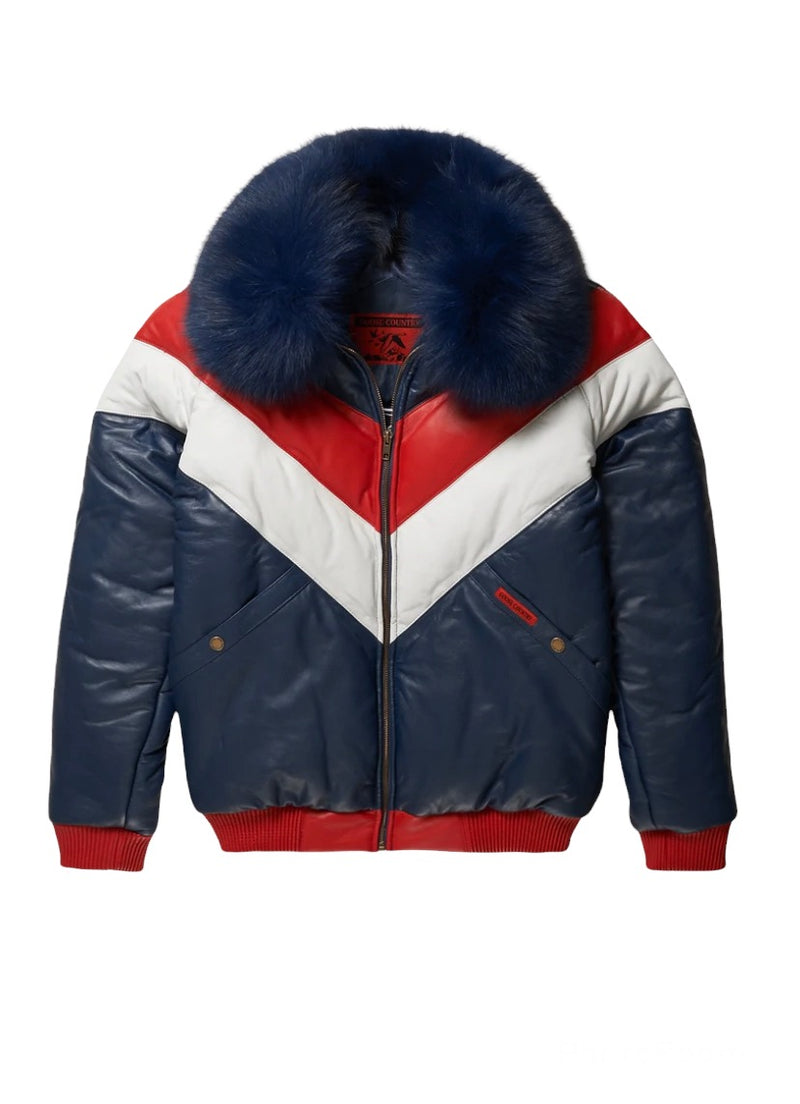 GOOSE COUNTRY V-bomber jacket two tone (RED&Blue)