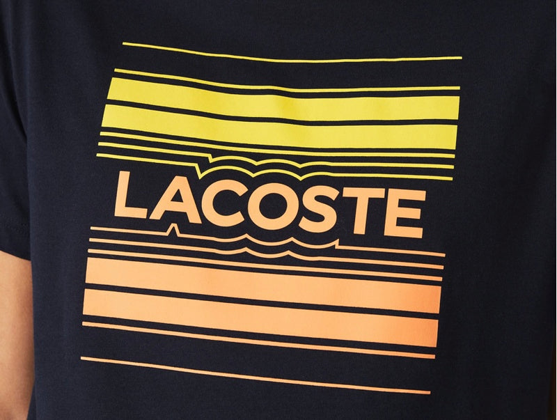 Men's Lacoste SPORT Stylized Logo Print Organic Cotton T-shirt (NAVY)