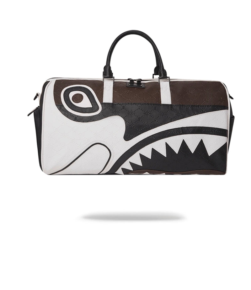 sprayground duffle bag white