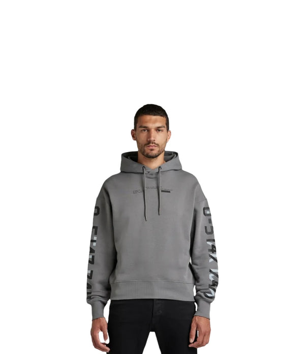 G-STAR RAW. SLEEVE GRAPHICS LOOSE HOODED SWEATER